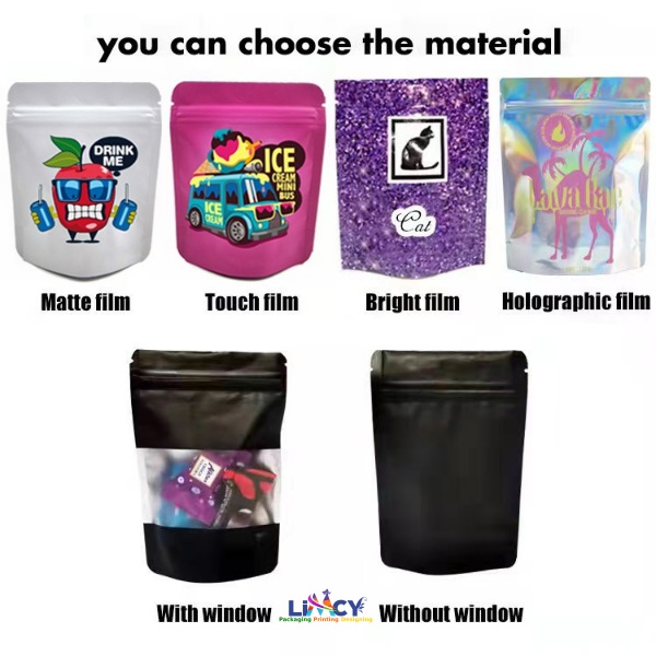 Clear Glossy Flat Mylar Zipper Bags With Hang Hole – Multi-Size Available