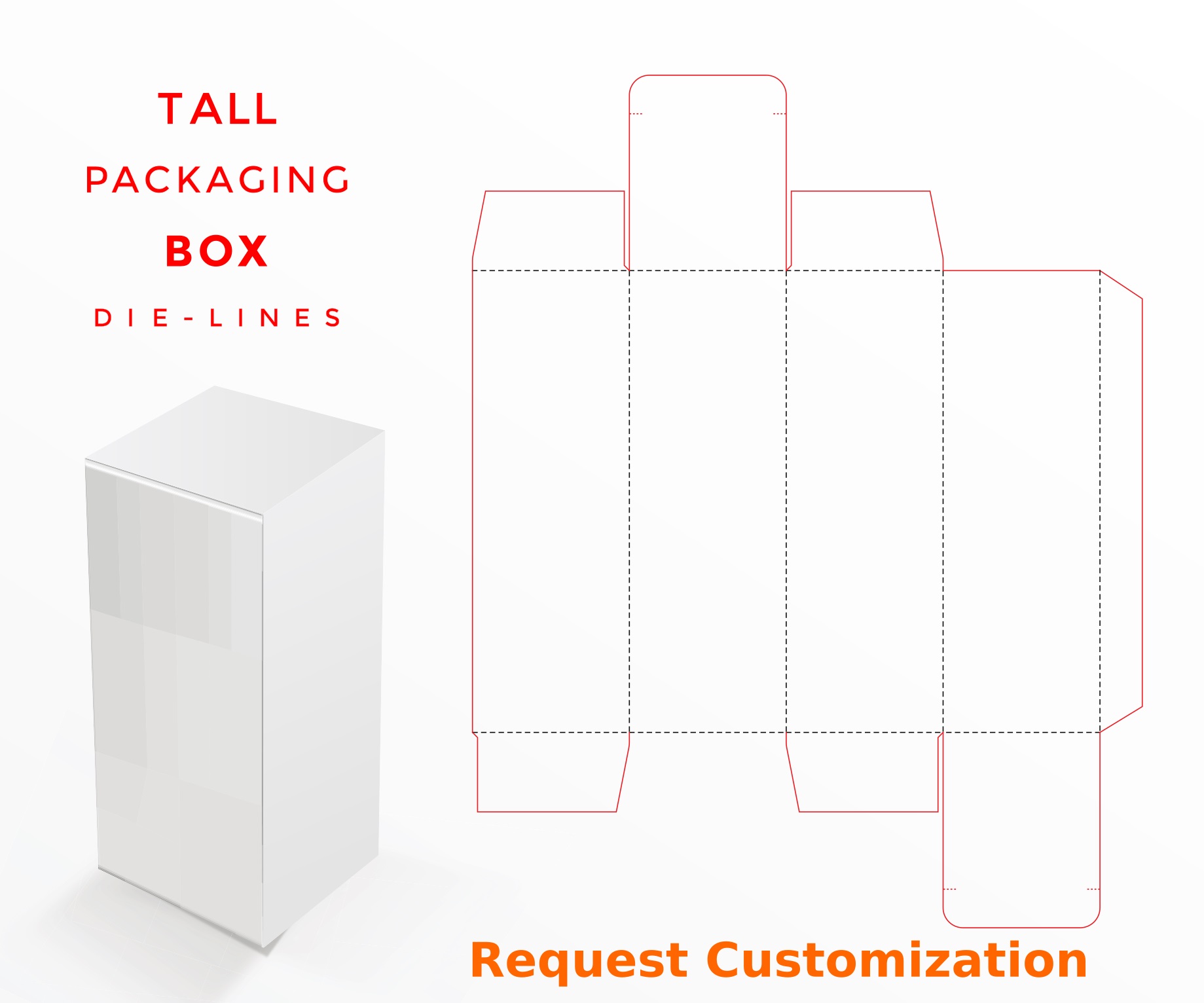 Tall Packaging Box Dieline - Limcy Packaging