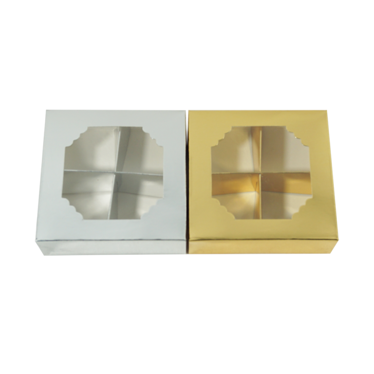 10x10x3 cm custom Box with 4 Grid Insert and Clear Window - Gifts ...