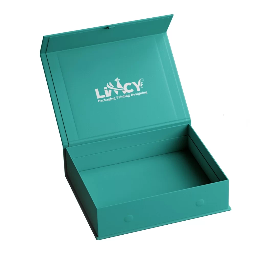 A see green corporate gift box adorned with the Limcy logo, showcasing its branding.