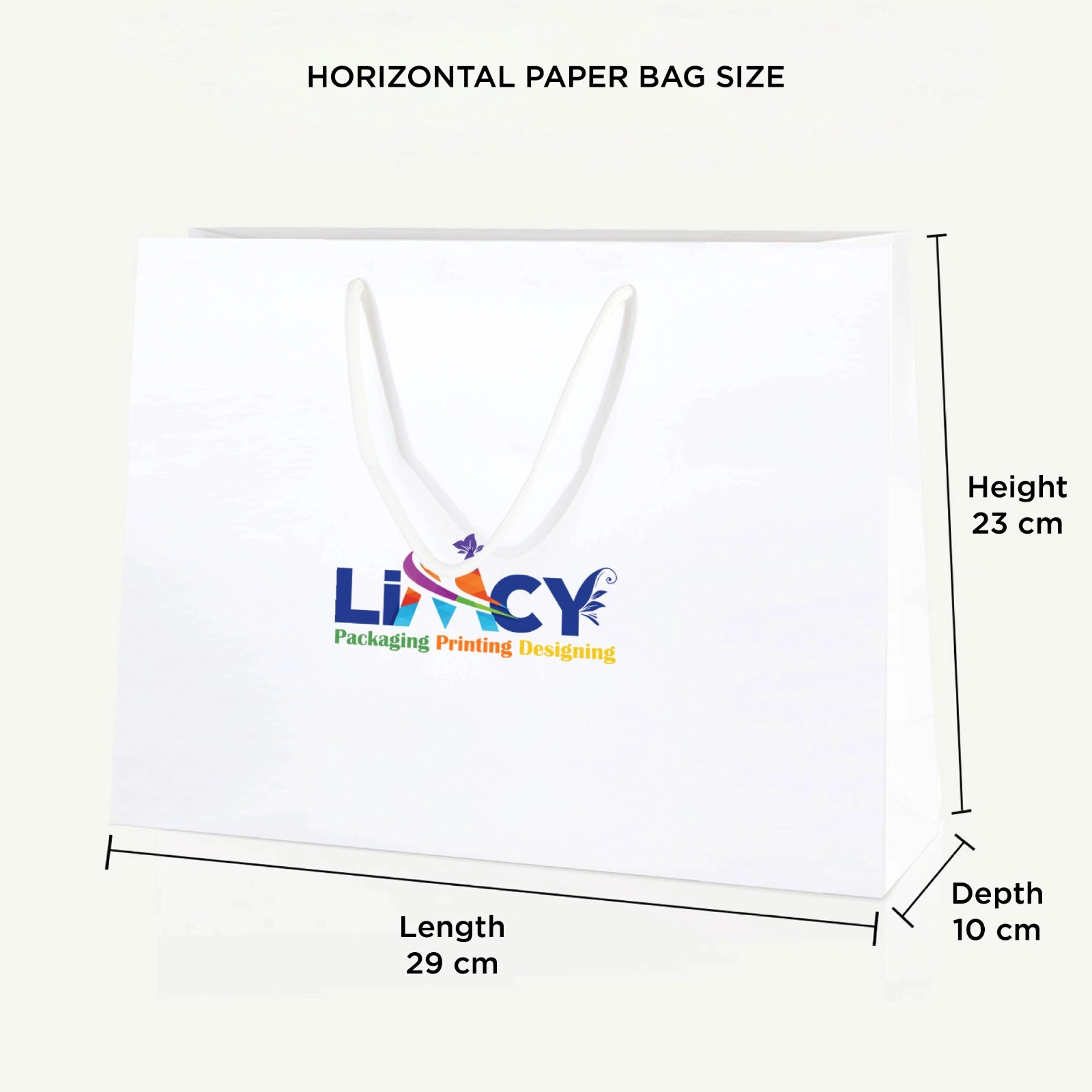 Horizontal Paper Bag Size - 29x10x23 cm