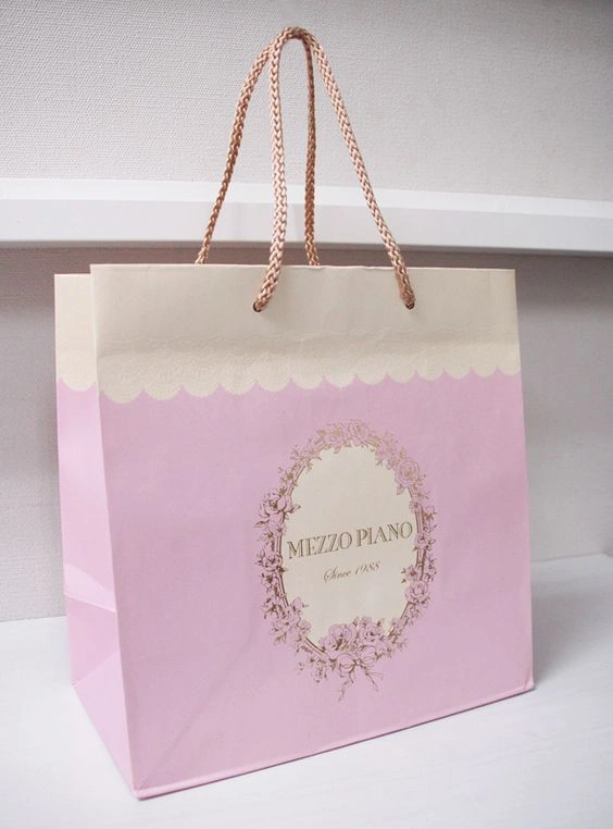 Custom Printed Horizontal Paper Bag with Rope