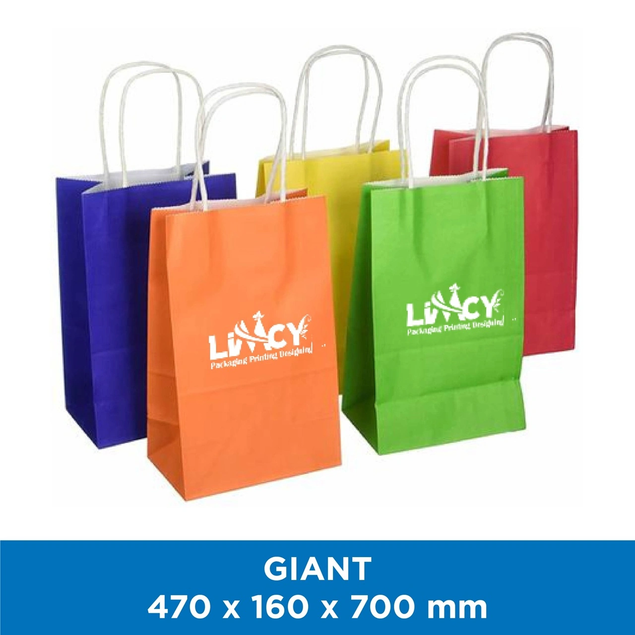 Giant Vertical Paper Bag Size - 47x16x70 cm