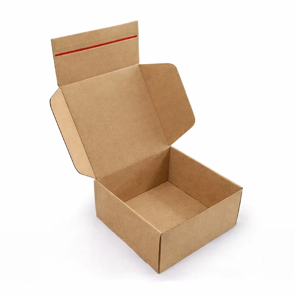 kraft corrugated shipping box for small online store packaging.