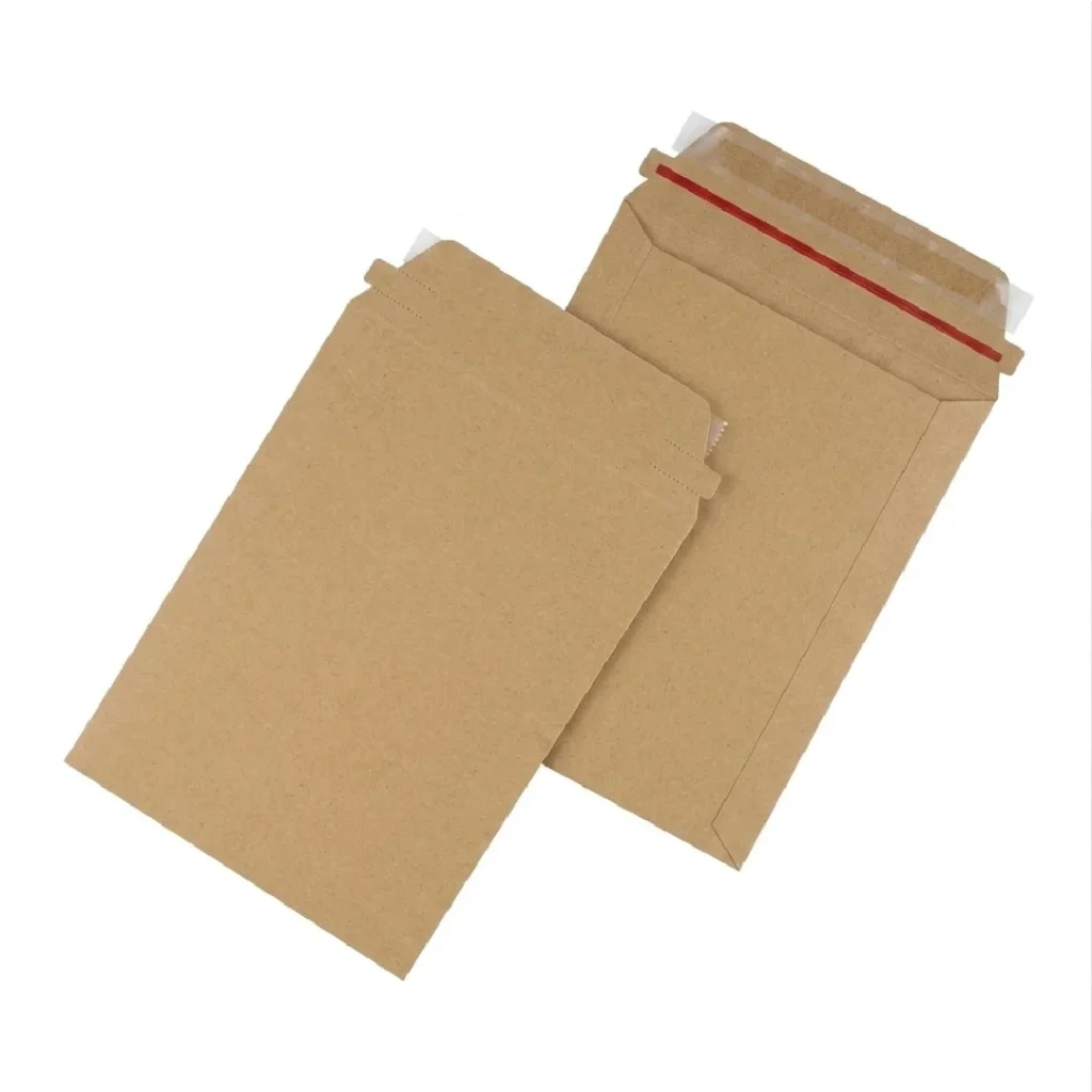 Brown kraft mailer envelopes with adhesive seal, ideal for small business packaging solutions and eco-friendly shipping.