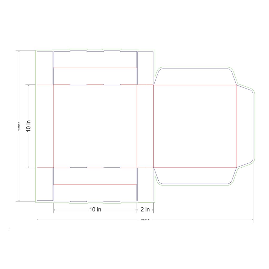 10x10x2 in Mailer Box Template