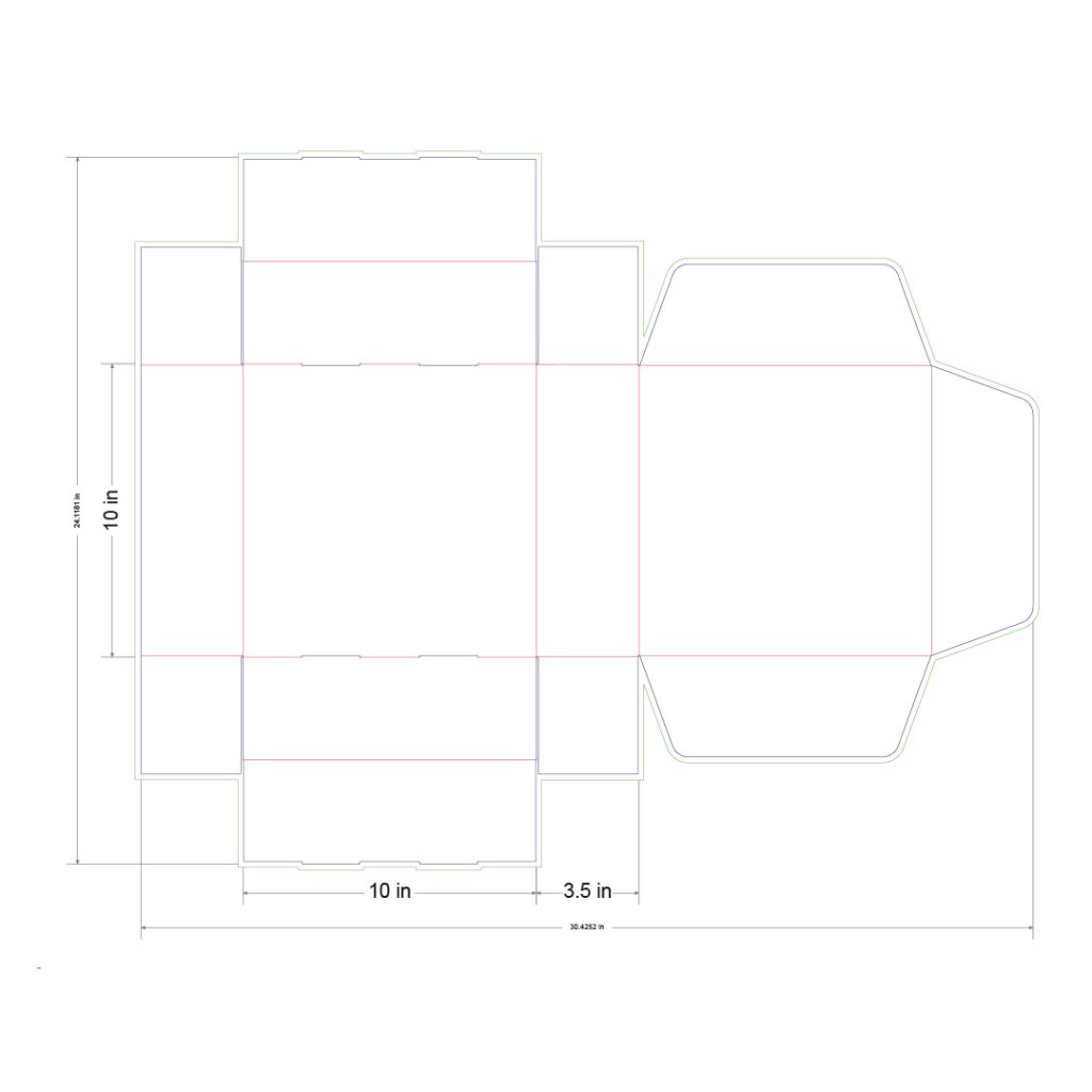 10x10x3.5 in Mailer Box Template