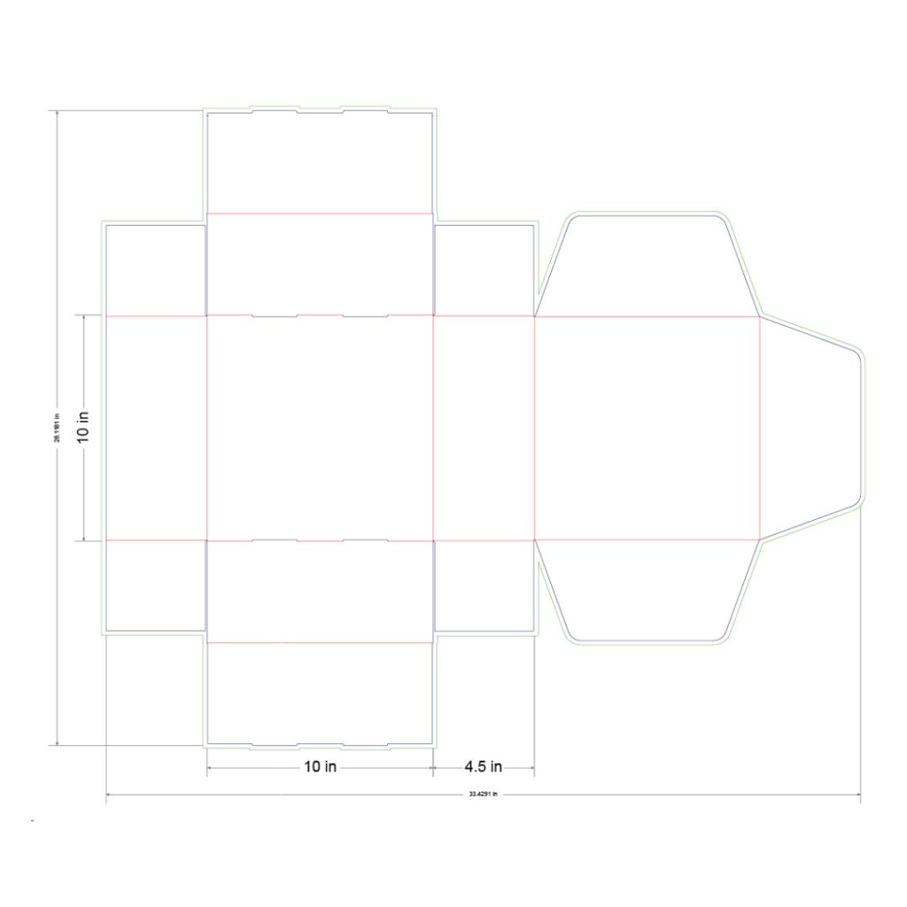10x10x4.5 in Mailer Box Template
