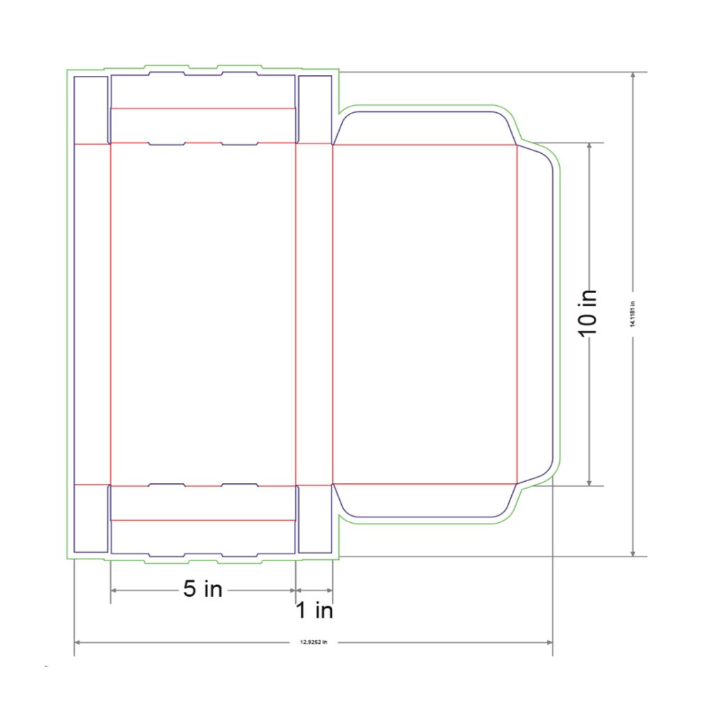 10x5x1 in Mailer Box Template