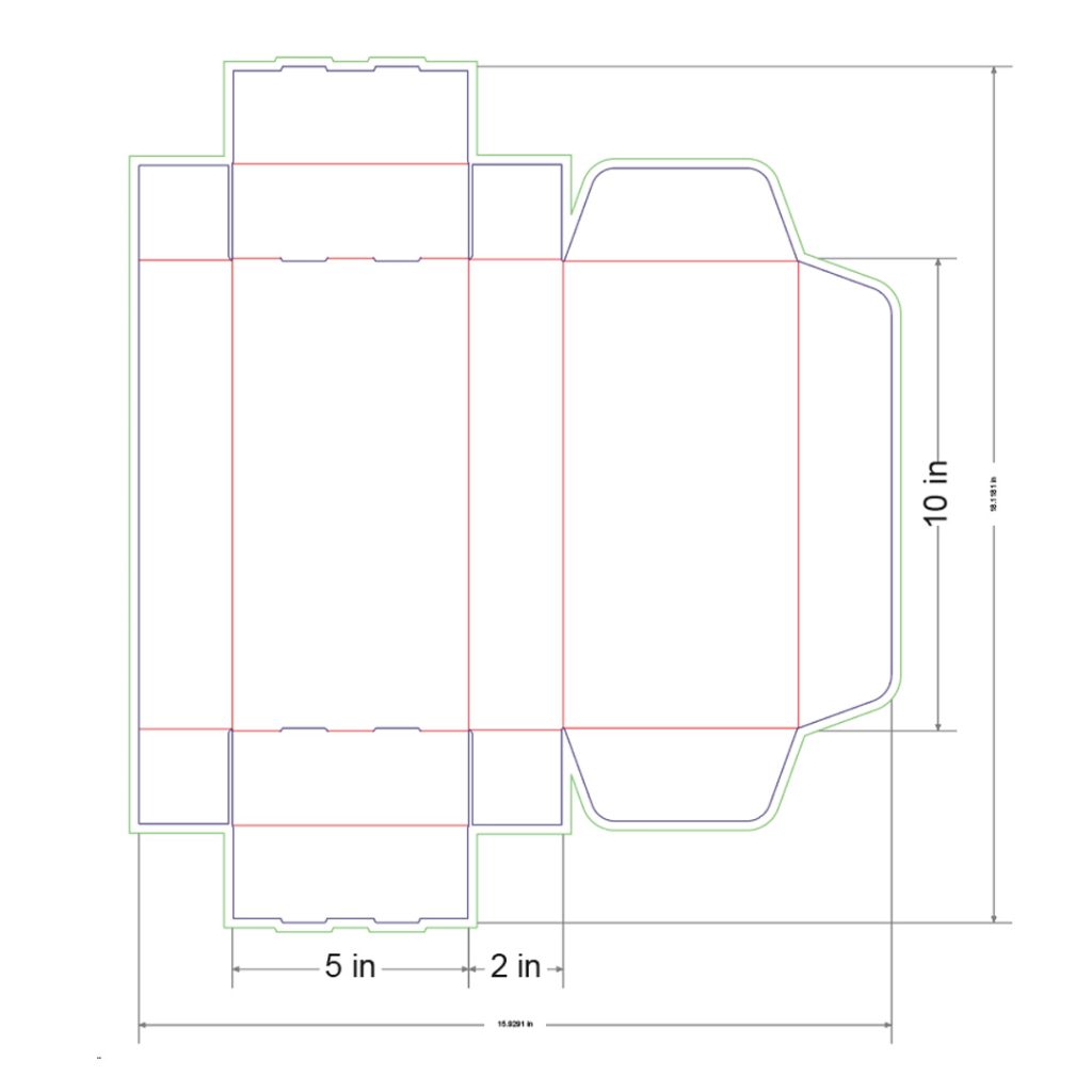 10x5x2 in Mailer Box Template