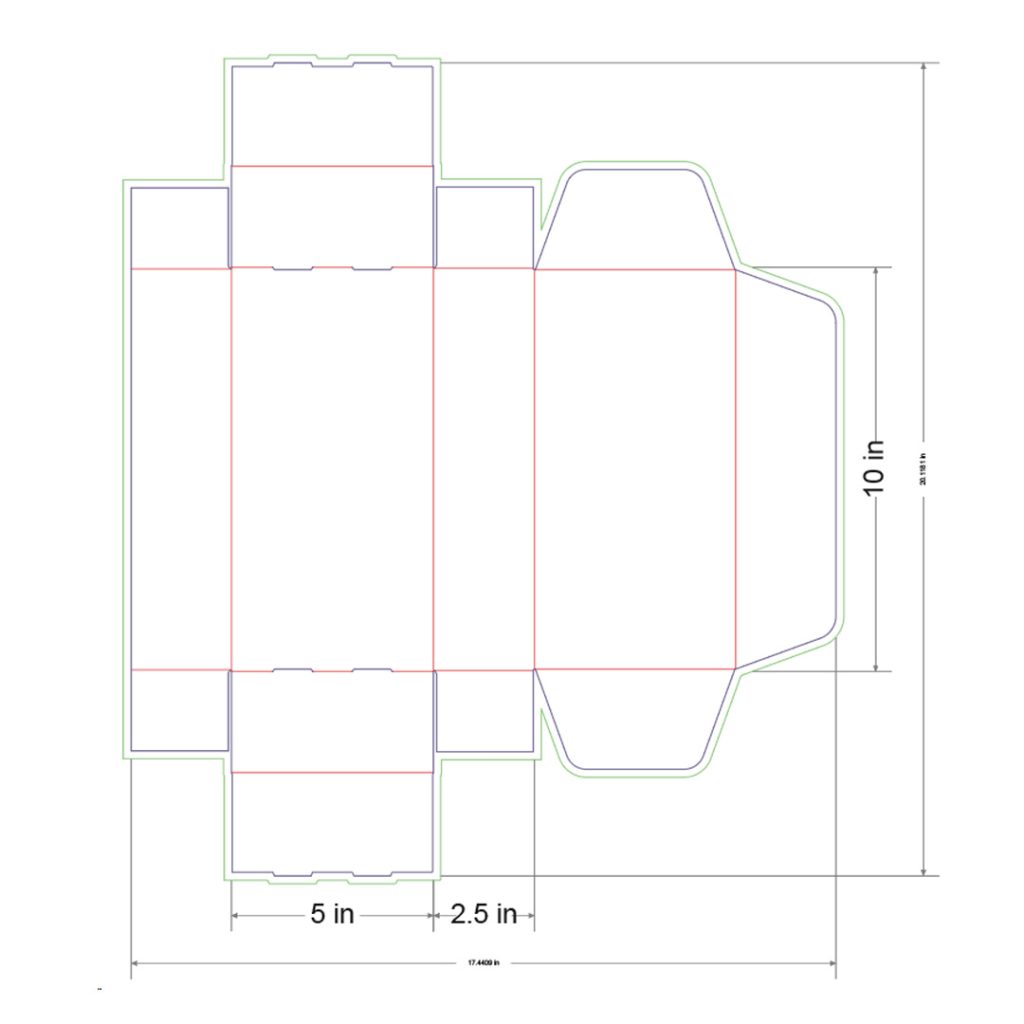 10x5x2.5 in Mailer Box Template