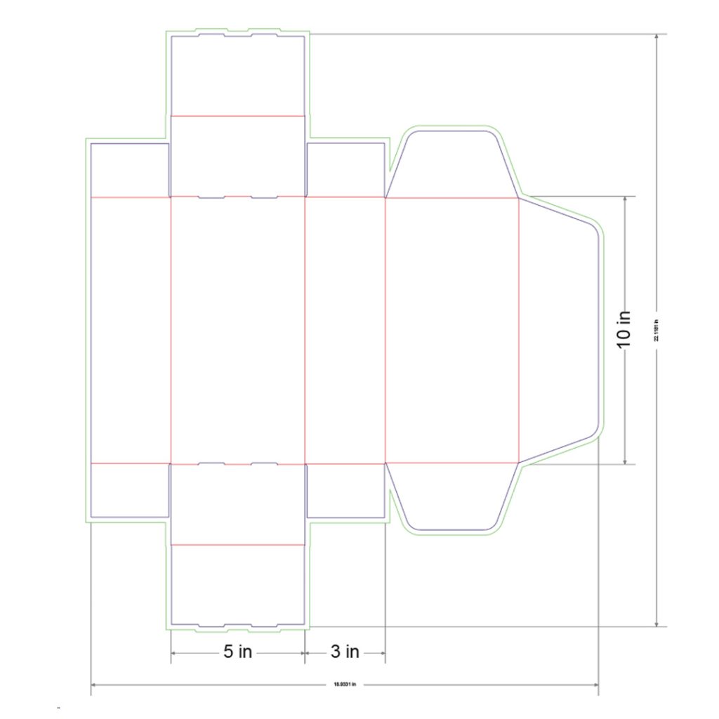 10x5x3 in Mailer Box Template