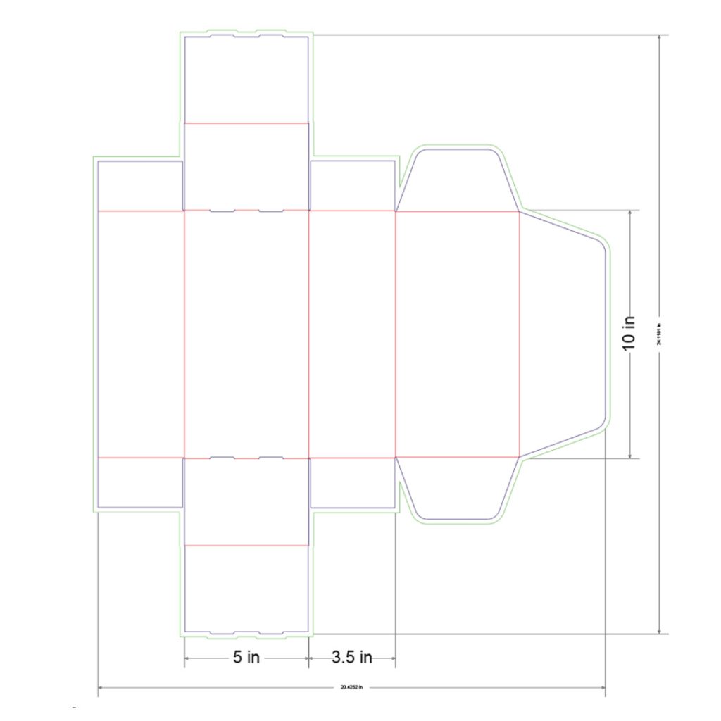 10x5x3.5 in Mailer Box Template