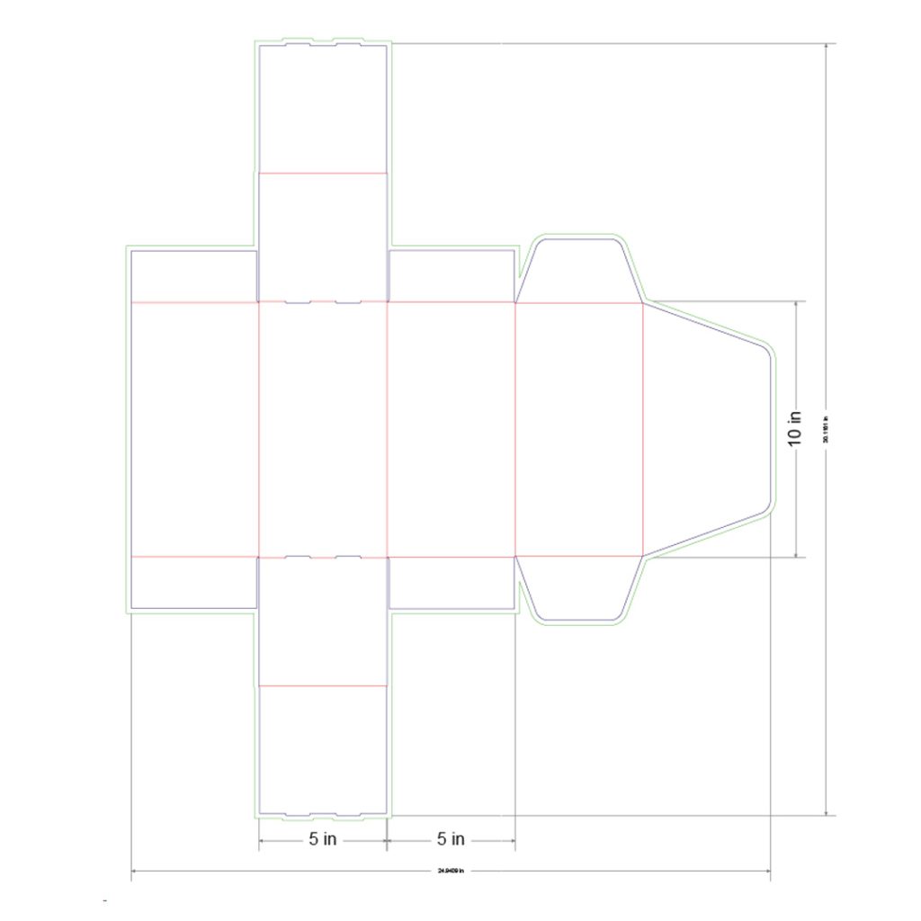 10x5x5 in Mailer Box Template