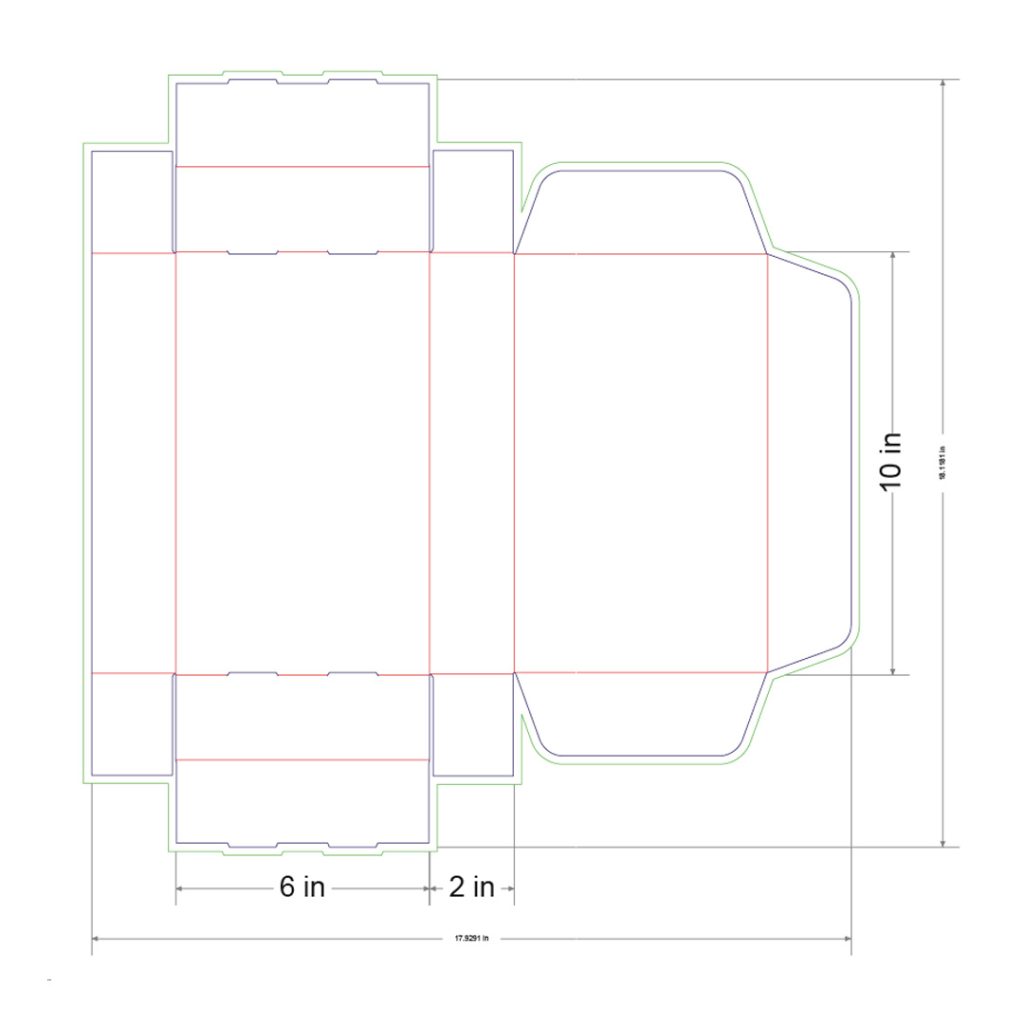 10x6x2 in Mailer Box Template
