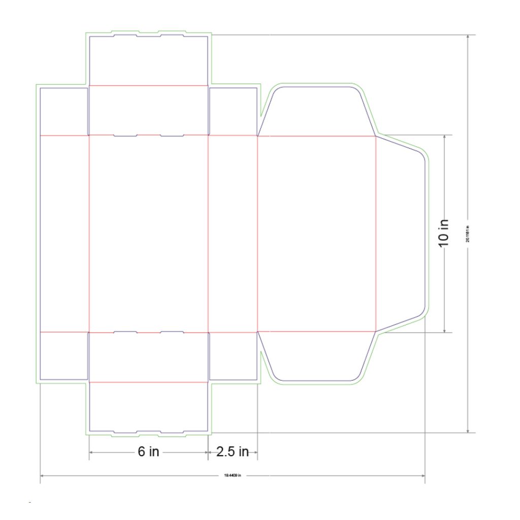 10x6x2.5 in Mailer Box Template