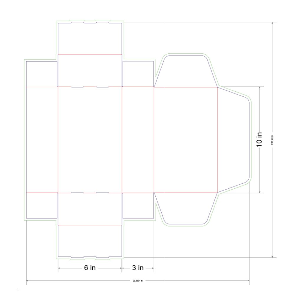 10x6x3 in Mailer Box Template