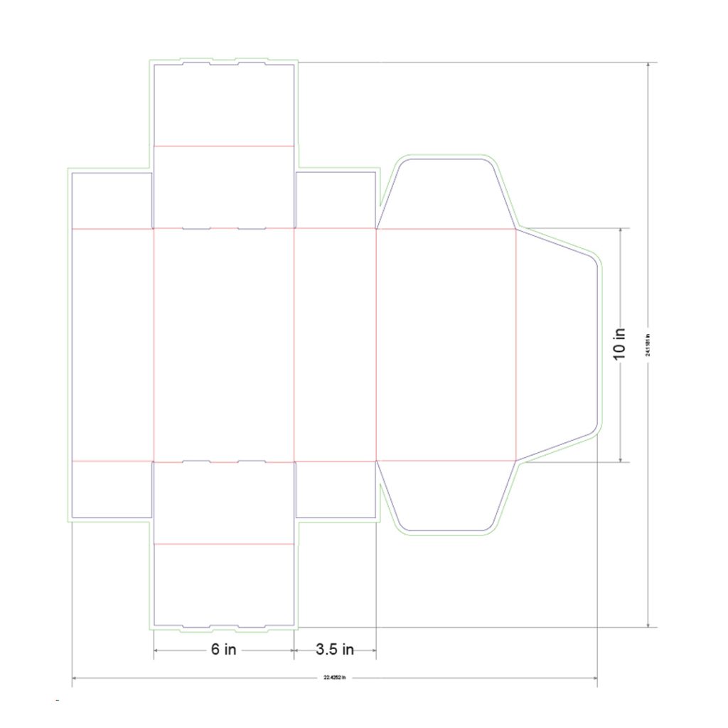 10x6x3.5 in Mailer Box Template