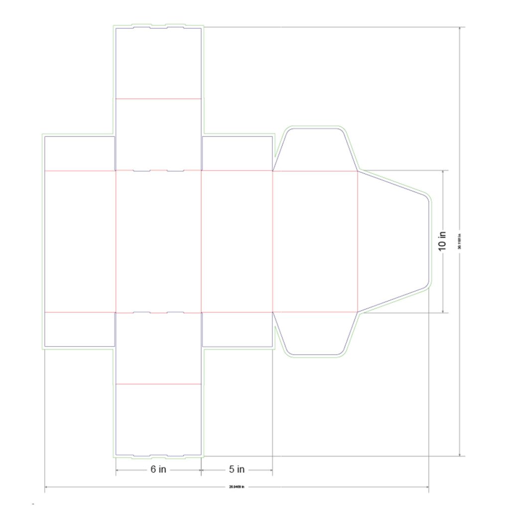 10x6x5 in Mailer Box Template