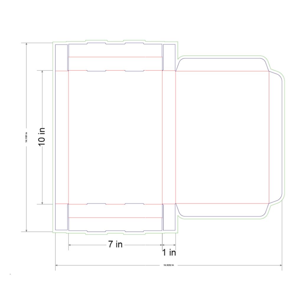 10x7x1 in Mailer Box Template