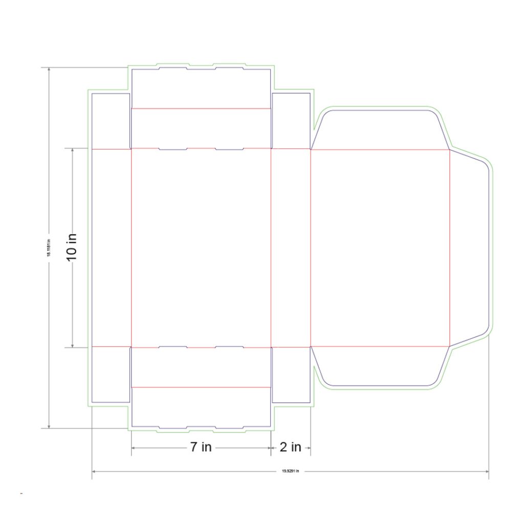 10x7x2 in Mailer Box Template