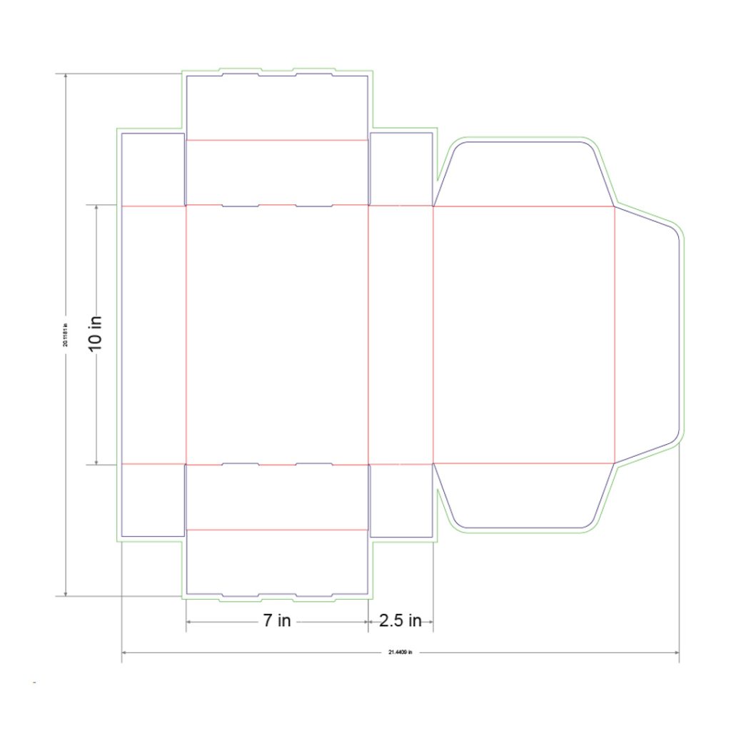 10x7x2.5 in Mailer Box Template