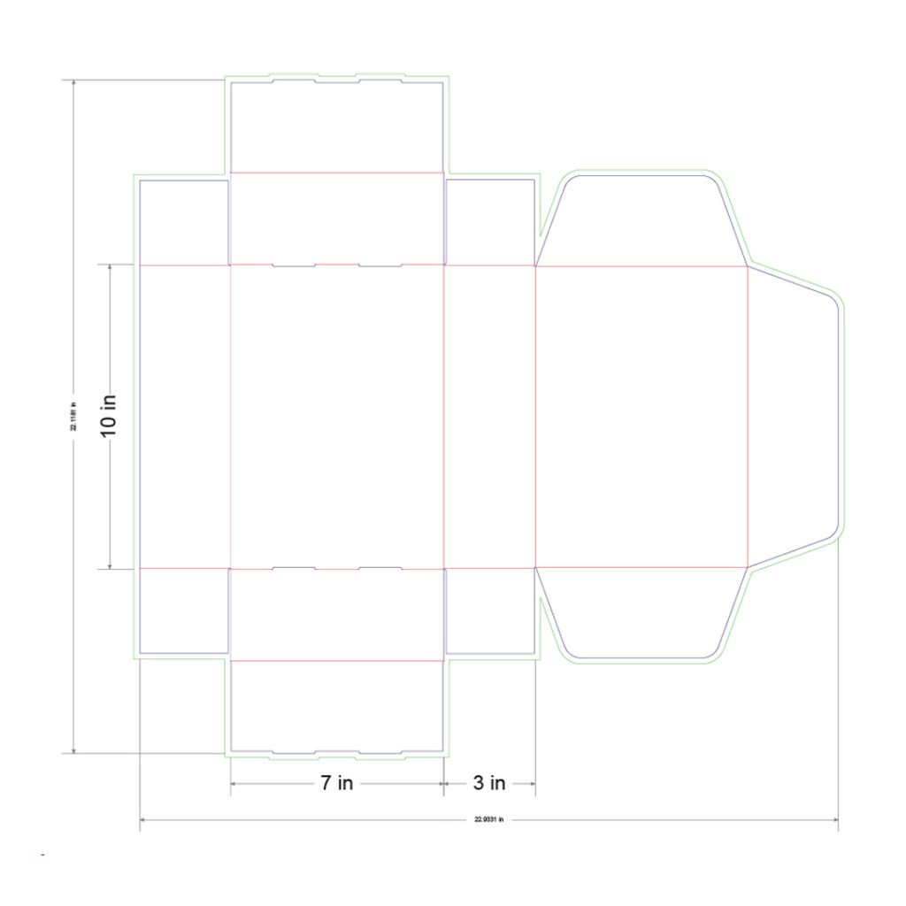 10x7x3 in Mailer Box Template