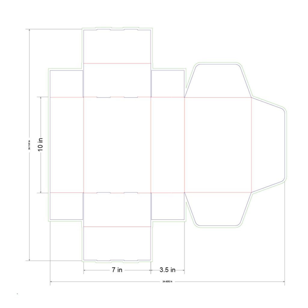 10x7x3.5 in Mailer Box Template