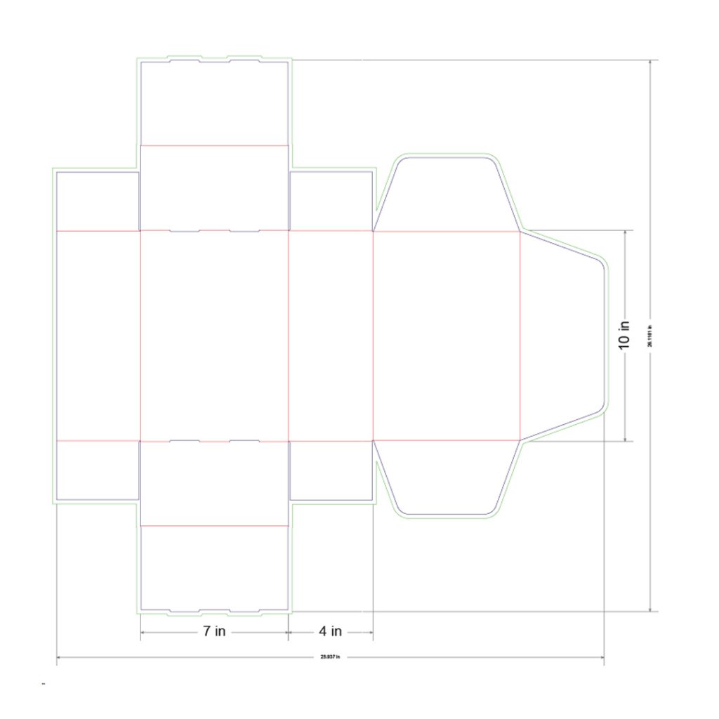 10x7x4 in Mailer Box Template