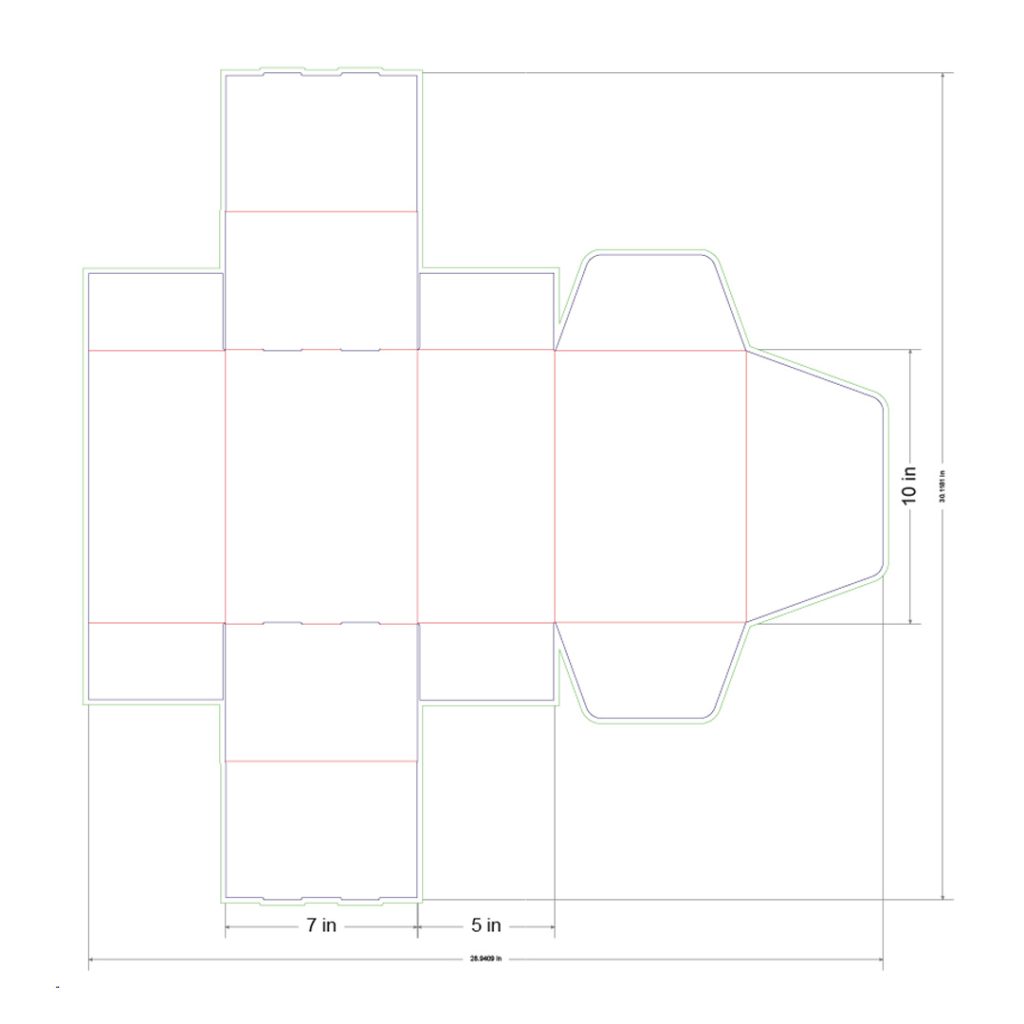 10x7x5 in Mailer Box Template