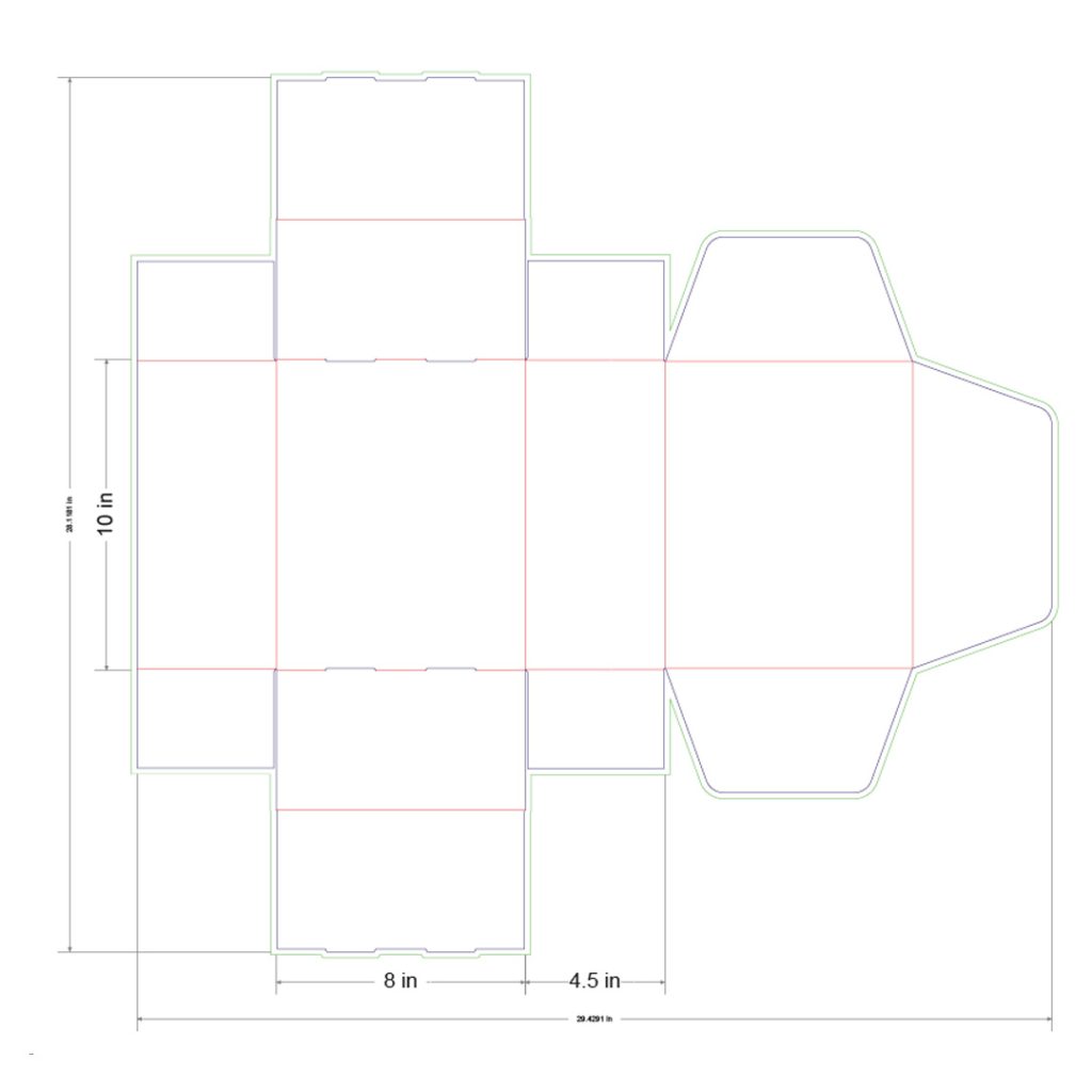 10x8x4.5 in Mailer Box Template