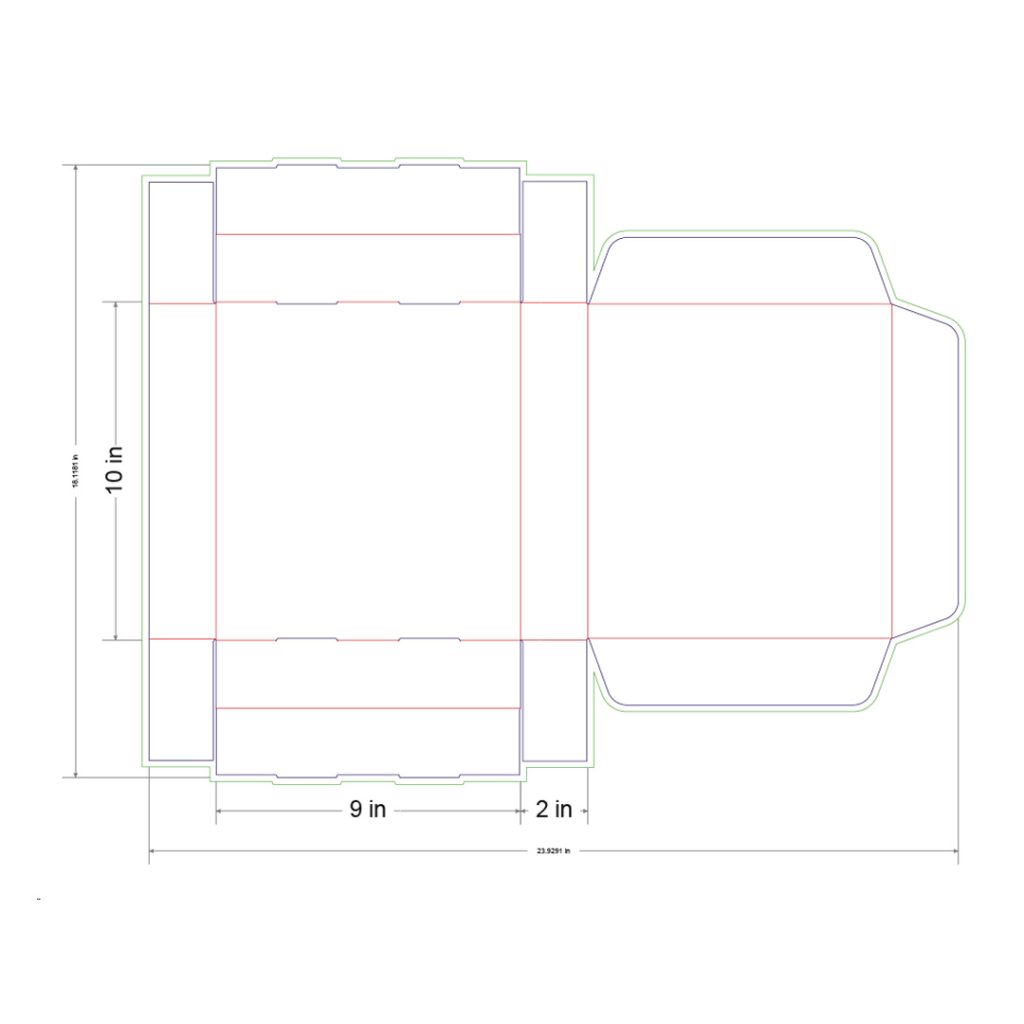 10x9x2 in Mailer Box Template