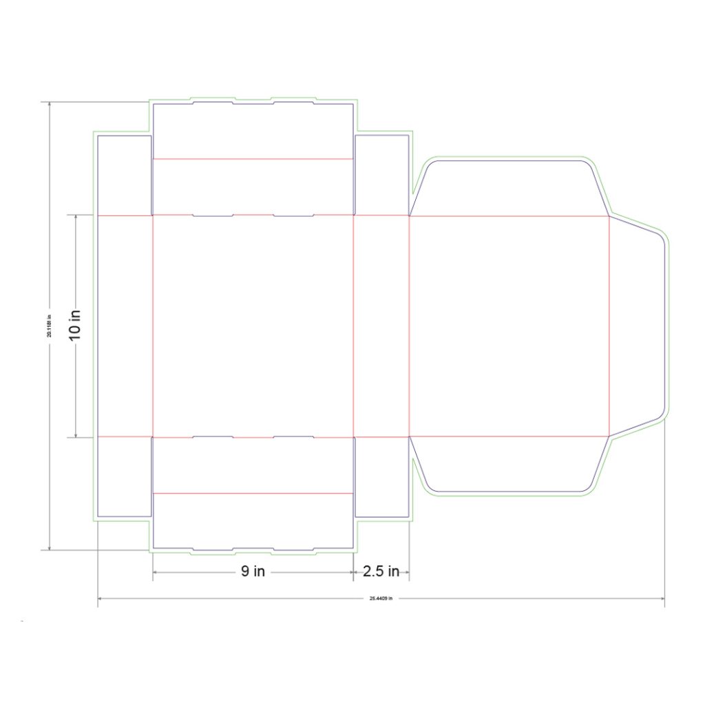 10x9x2.5 in Mailer Box Template