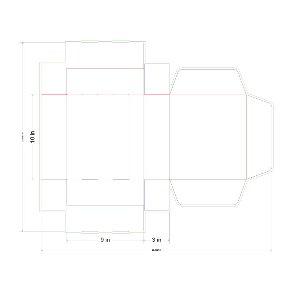 10x9x3 in Mailer Box Template