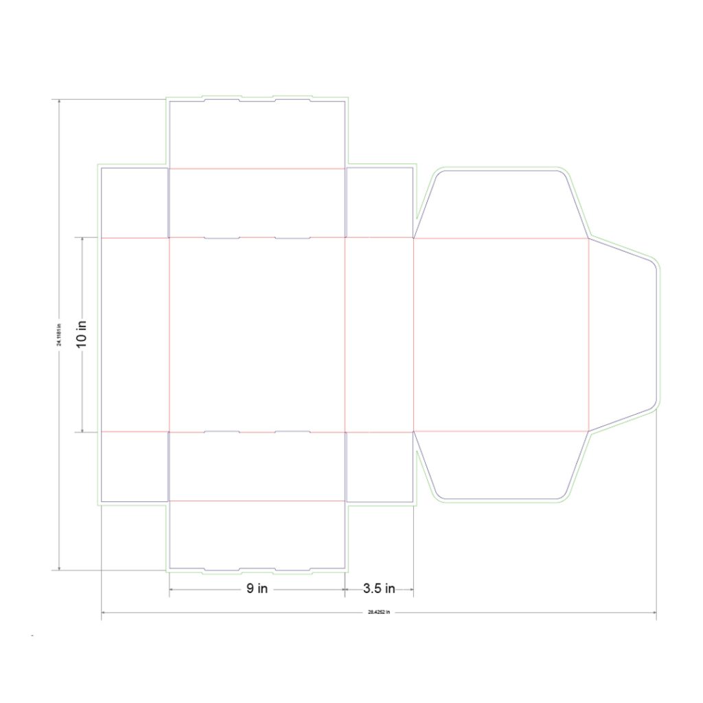 10x9x3.5 in Mailer Box Template