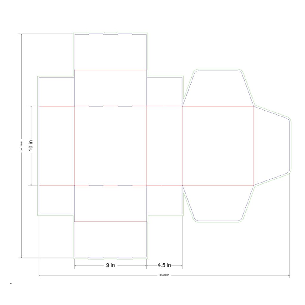 10x9x4.5 in Mailer Box Template