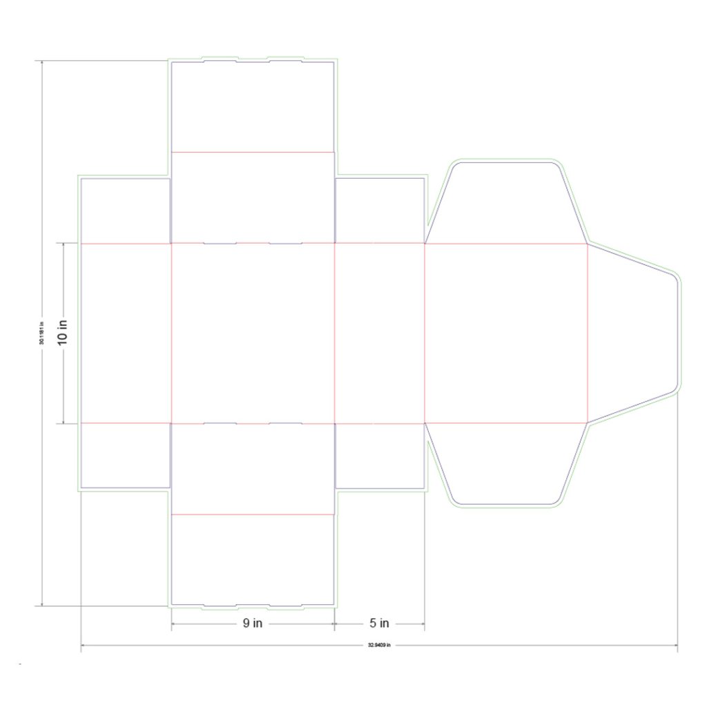 10x9x5 in Mailer Box Template