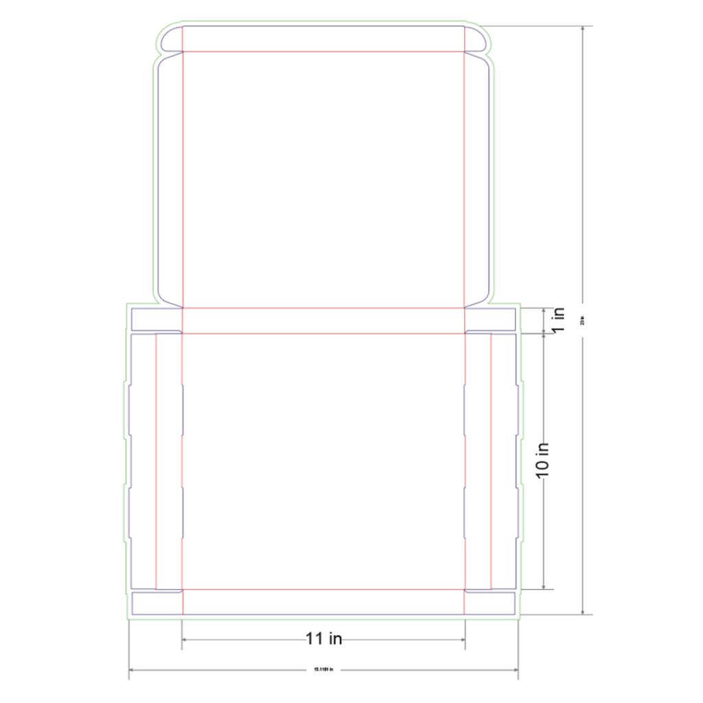 11x10x1 in Mailer Box Template