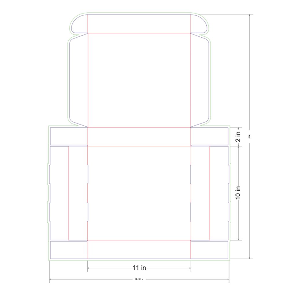 11x10x2 in Mailer Box Template