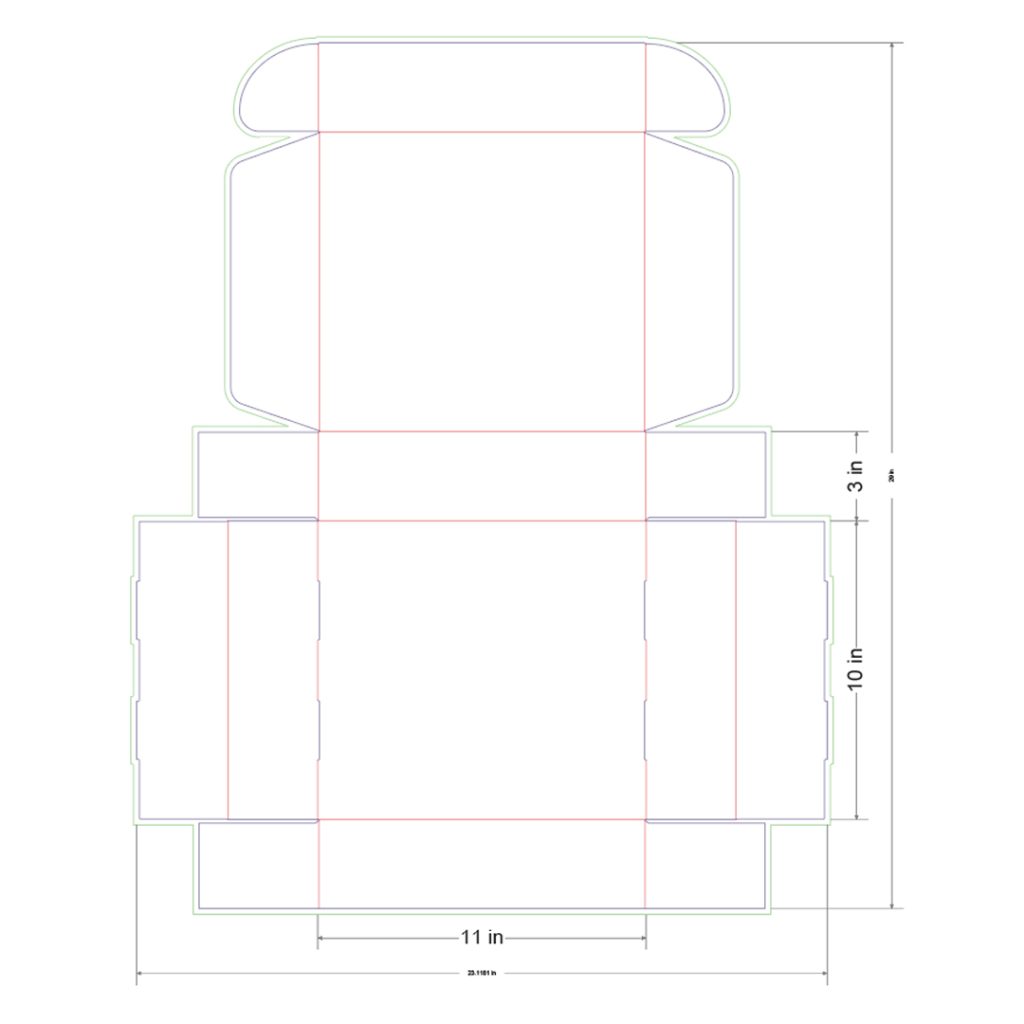 11x10x3 in Mailer Box Template