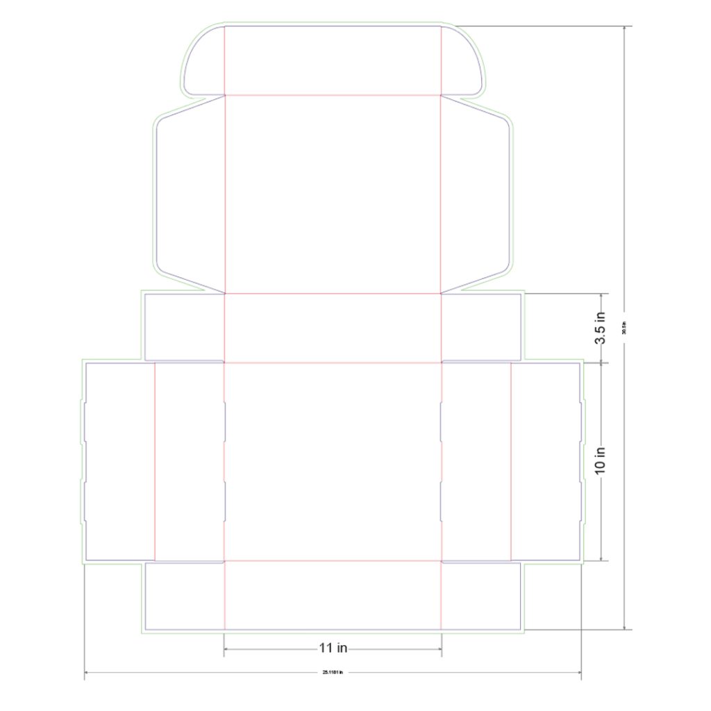 11x10x3.5 in Mailer Box Template