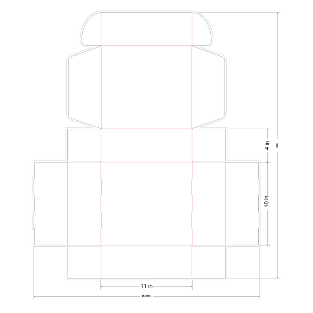 11x10x4 in Mailer Box Template