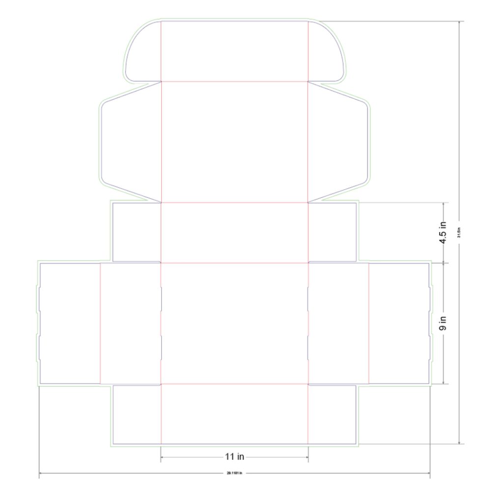 11x10x4.5 in Mailer Box Template