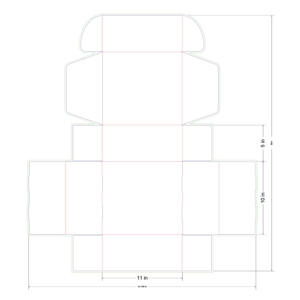 11x10x5 in Mailer Box Template