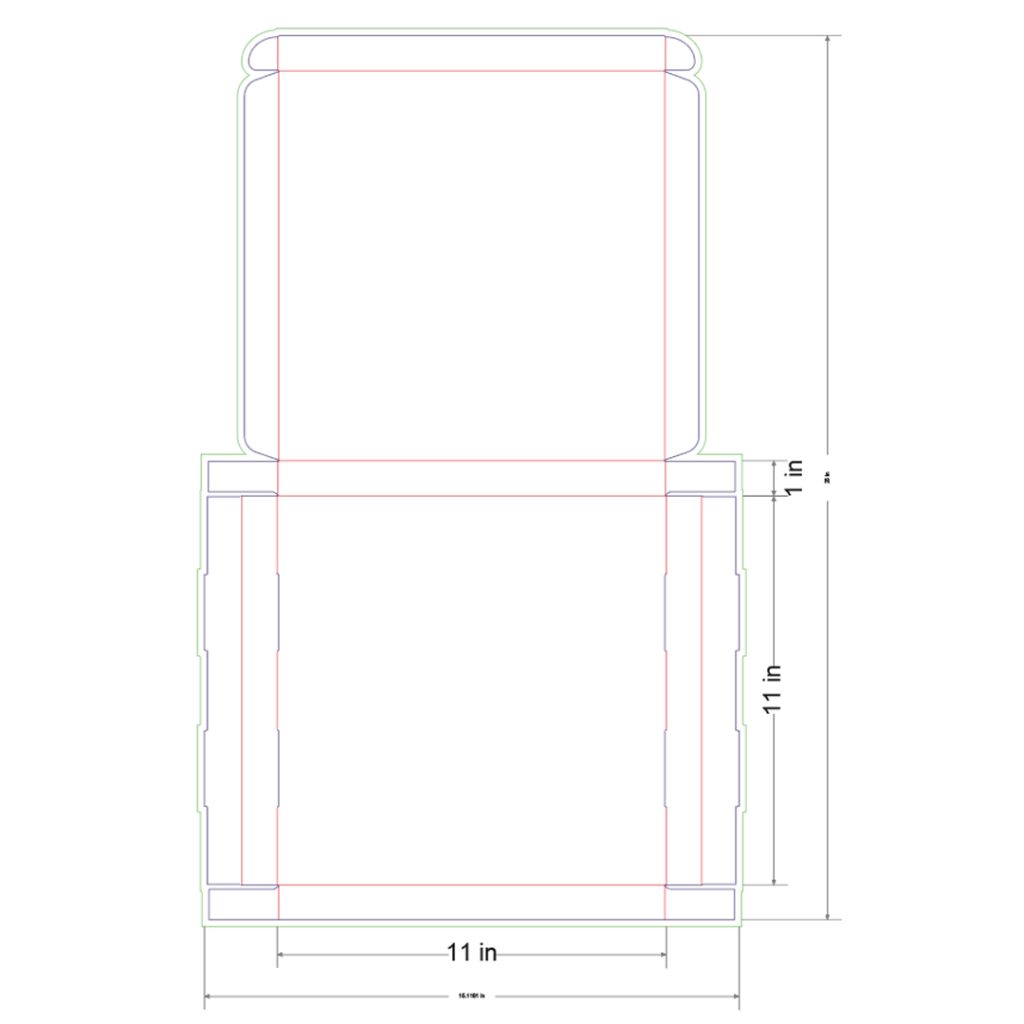 11x11x1 in Mailer Box Template