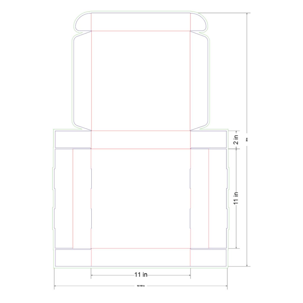 11x11x2 in Mailer Box Template