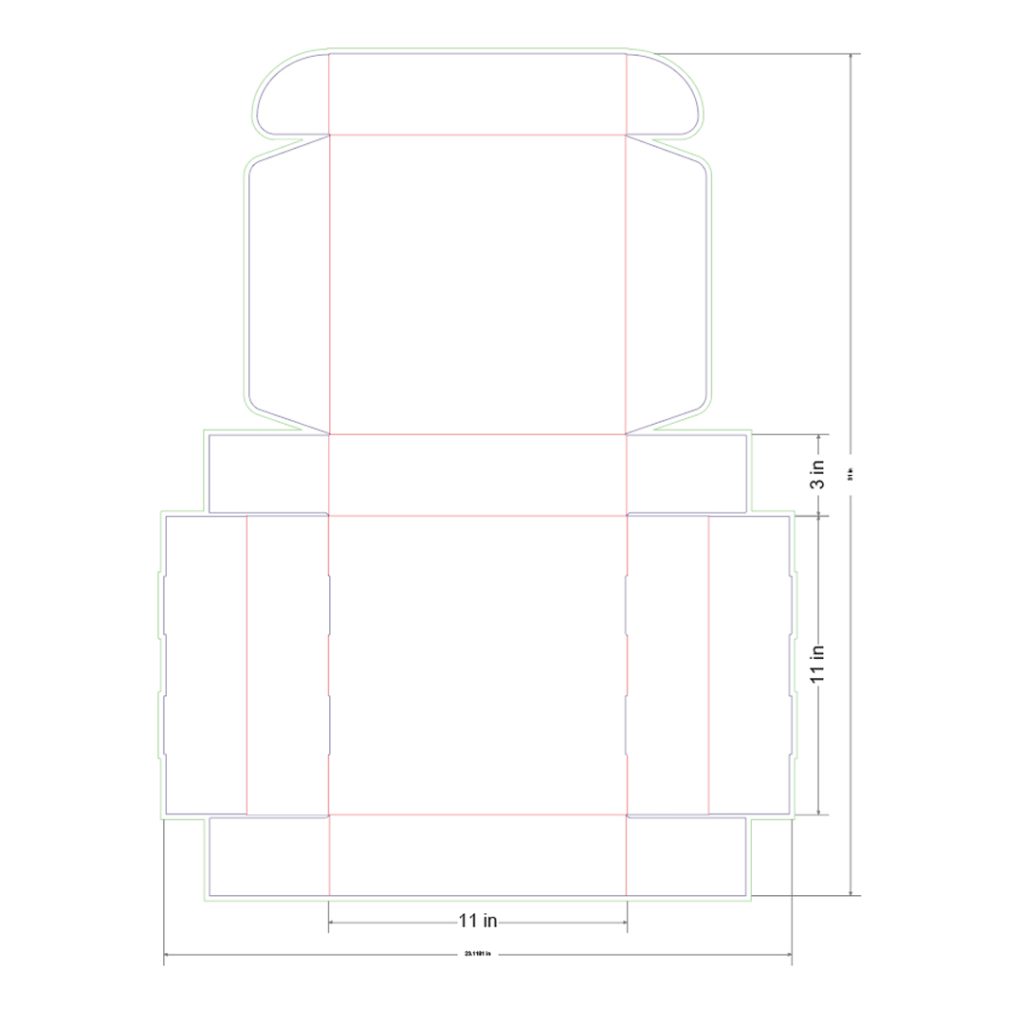11x11x3 in Mailer Box Template