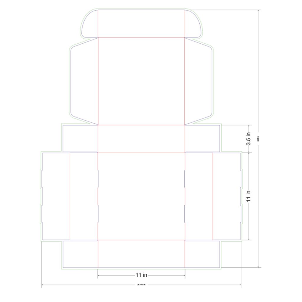 11x11x3.5 in Mailer Box Template