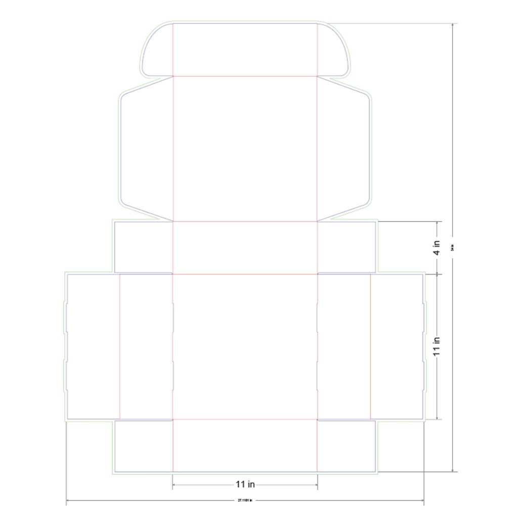 11x11x4 in Mailer Box Template