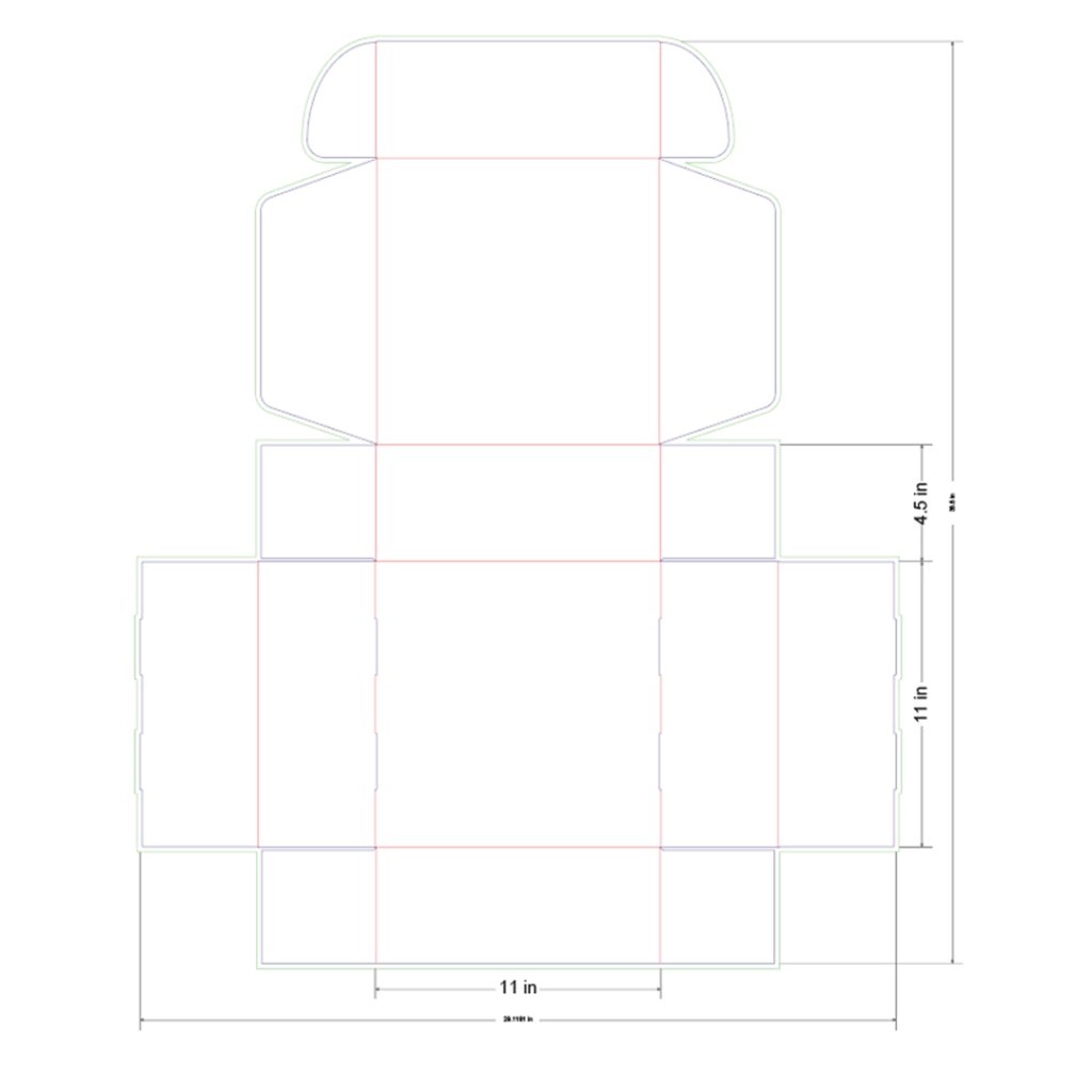 11x11x4.5 in Mailer Box Template